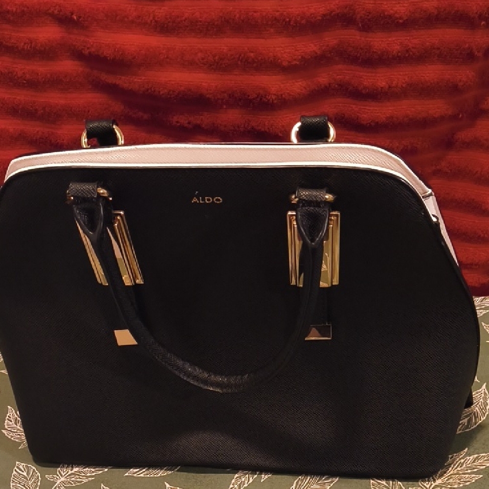 Aldo Elegant Black and White Satchel